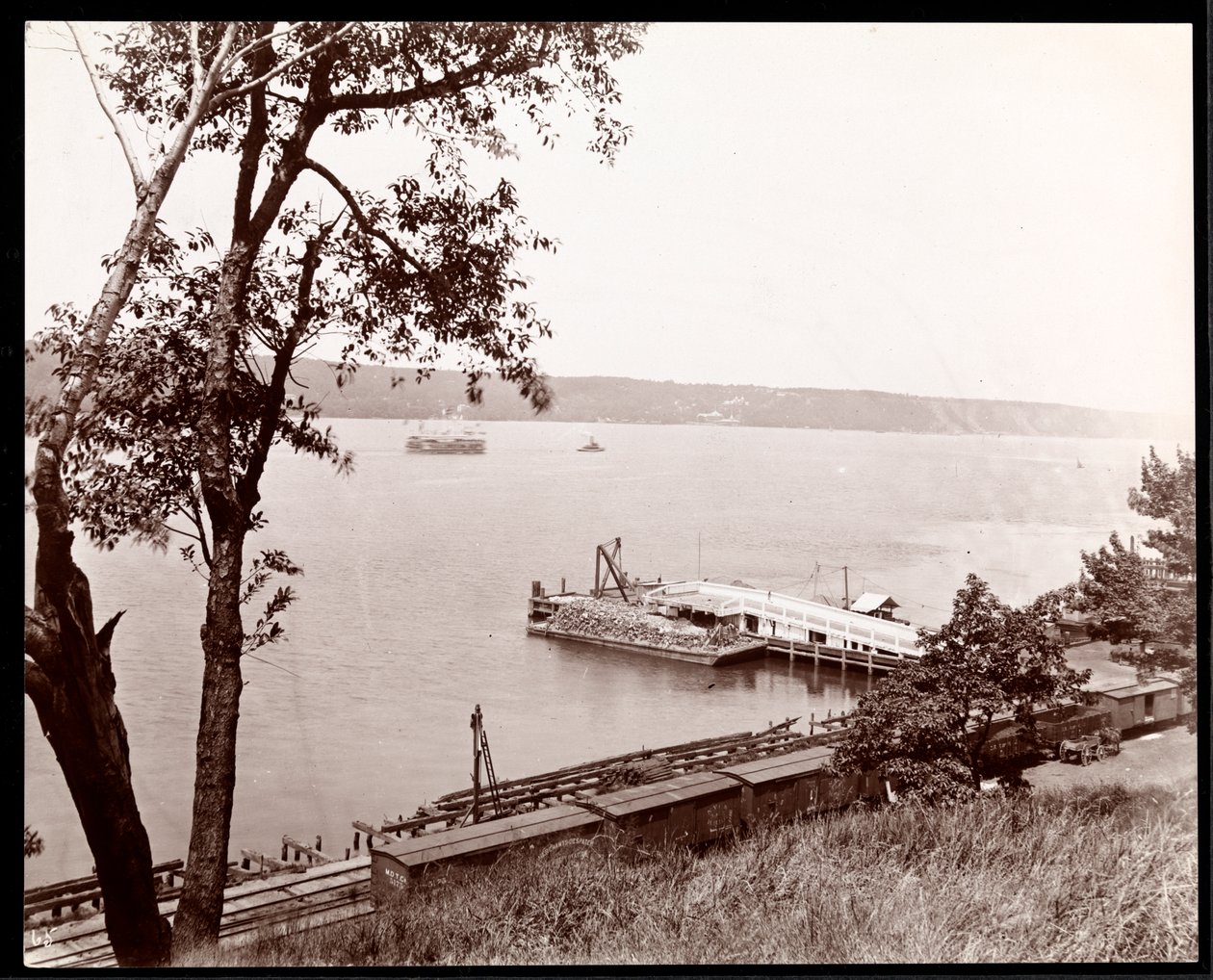 Vista noreste desde Riverside Drive y Park hacia el río Hudson, Nueva York, c.1893 de Byron Company