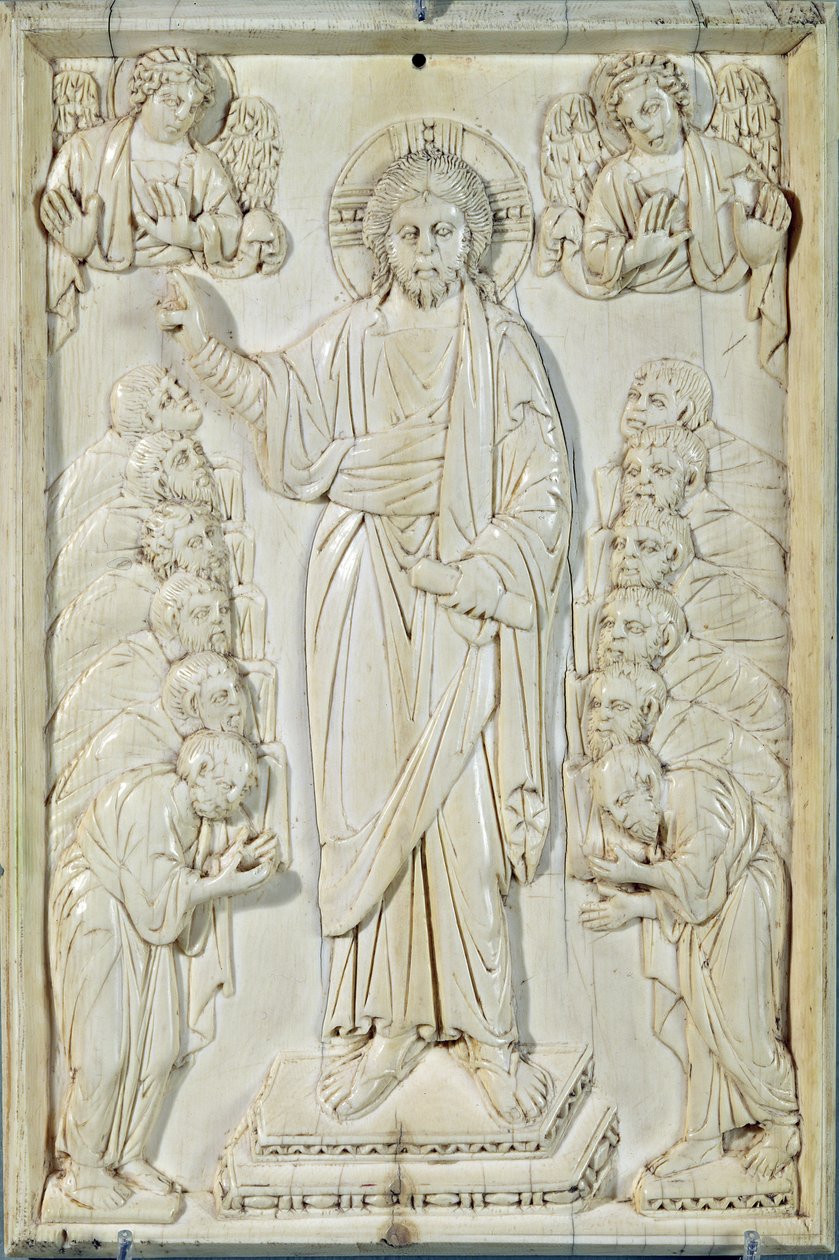Placa que representa a Cristo bendiciendo a los Apóstoles, Constantinopla de Byzantine