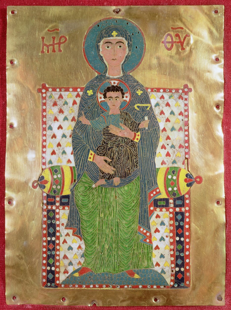 Virgen y Niño entronizados de Byzantine