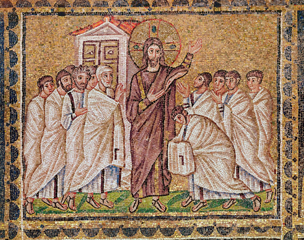 La incredulidad de Santo Tomás, de Escenas de la vida de Cristo (mosaico) de Byzantine School