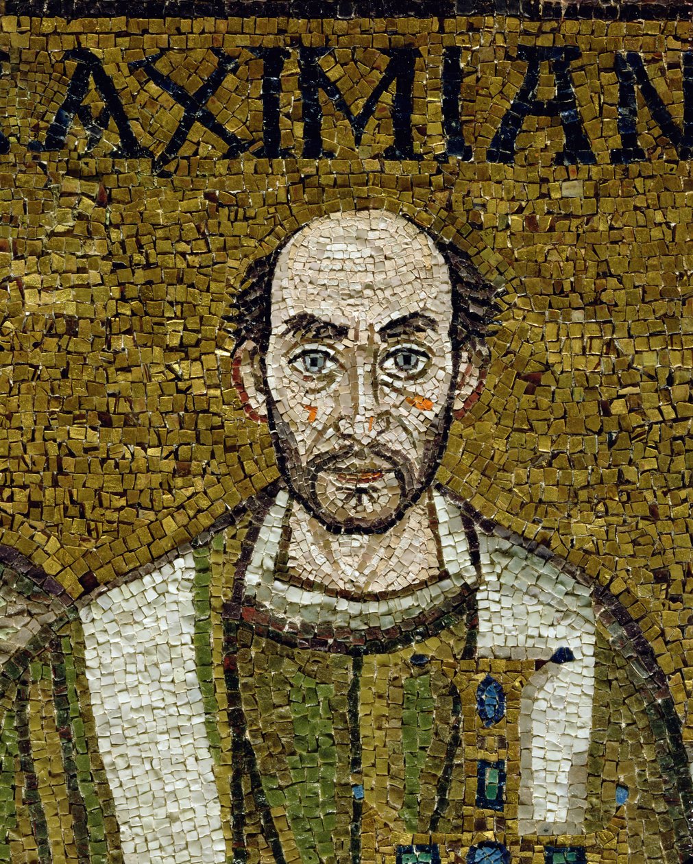 El rostro de Massimiano (mosaico) de Byzantine School