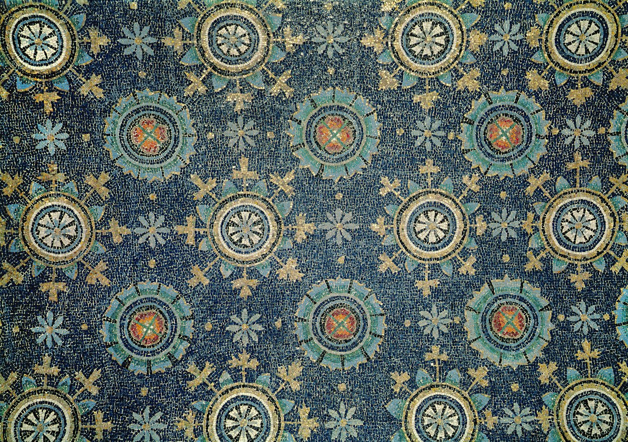 Detalle de la decoración floral de la bóveda de Byzantine