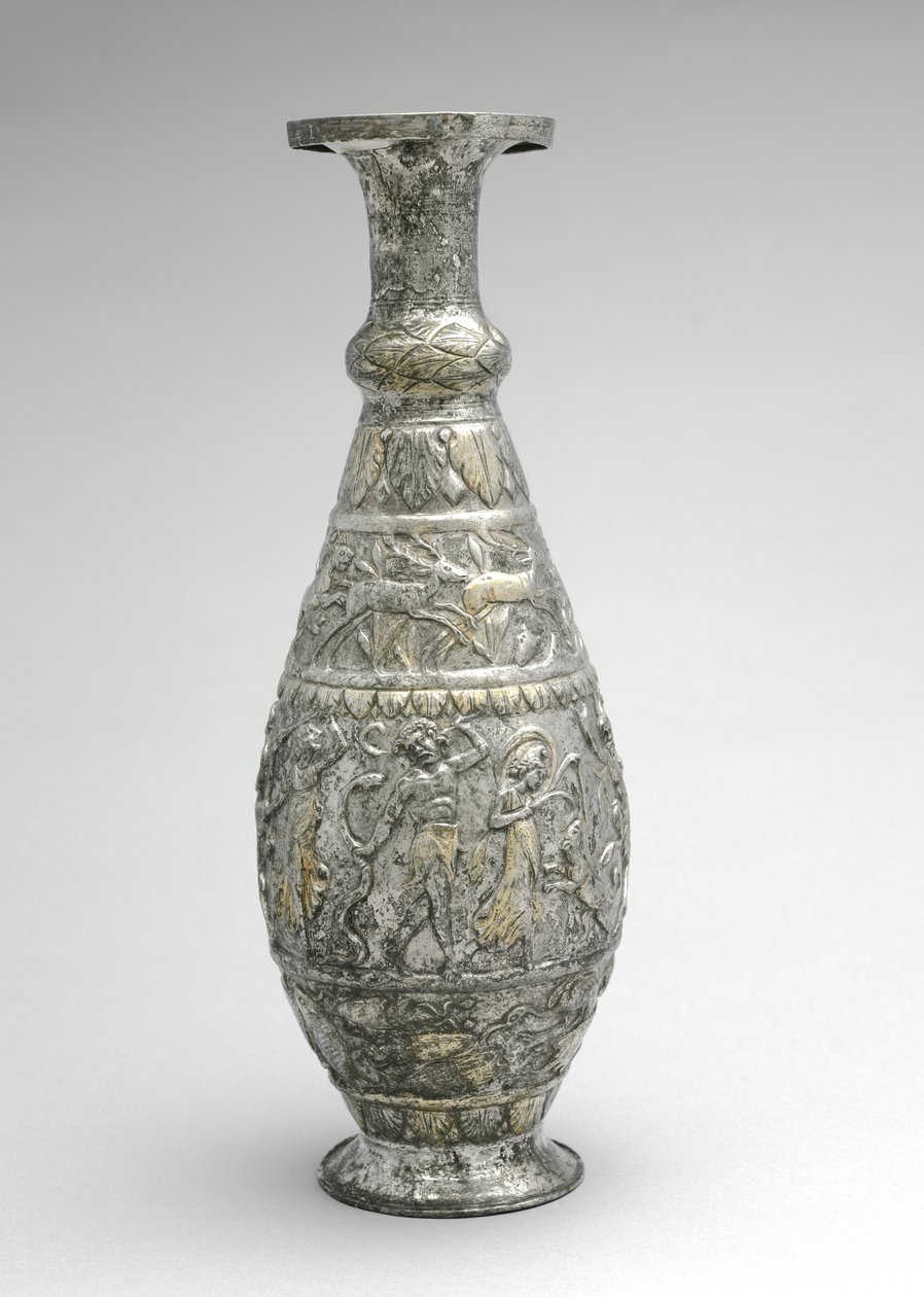 Jarra (Ewer) con escenas de caza, mariscos y vino, finales del siglo III de Byzantine