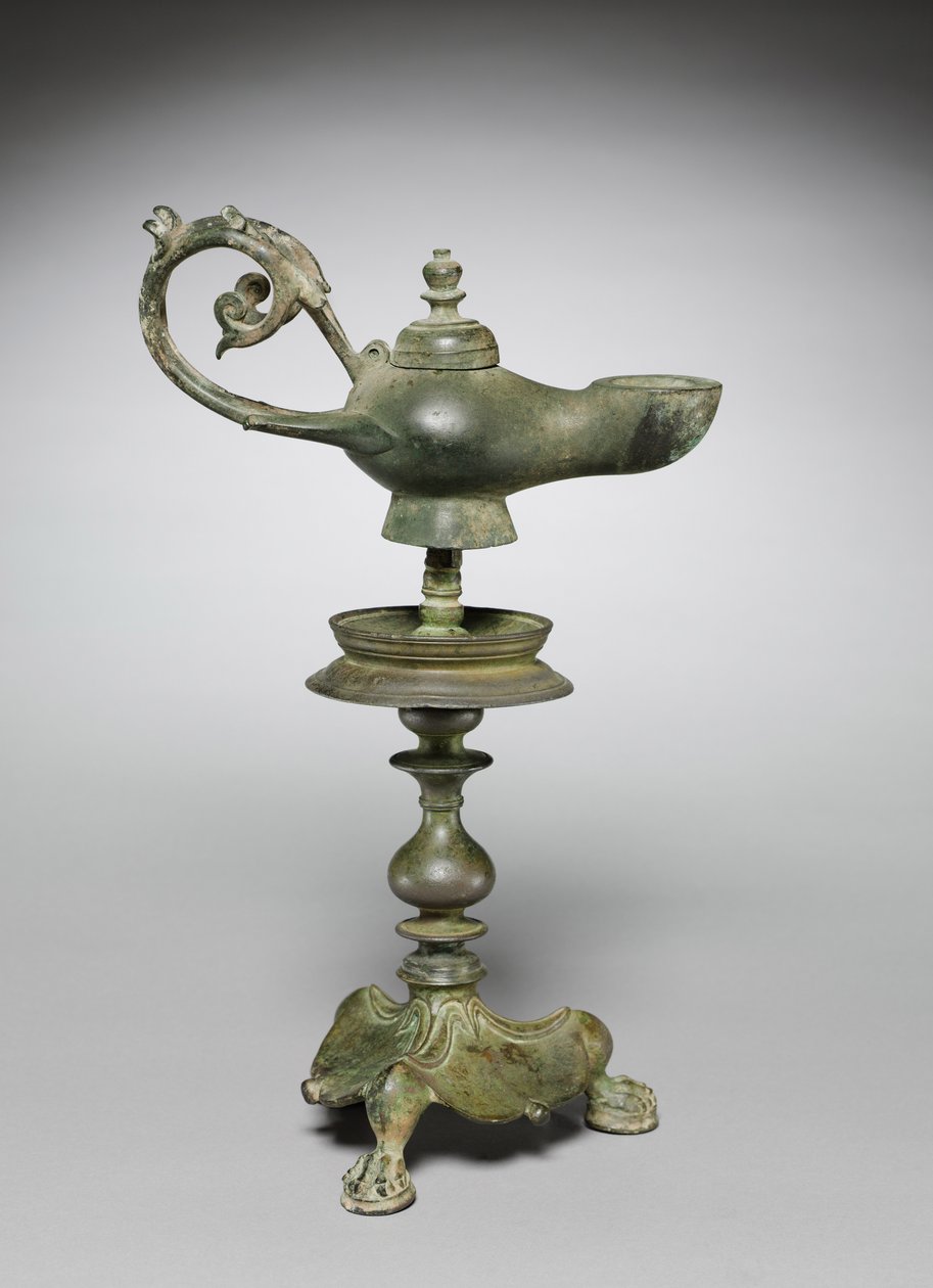 Lámpara y soporte, siglo V de Byzantine