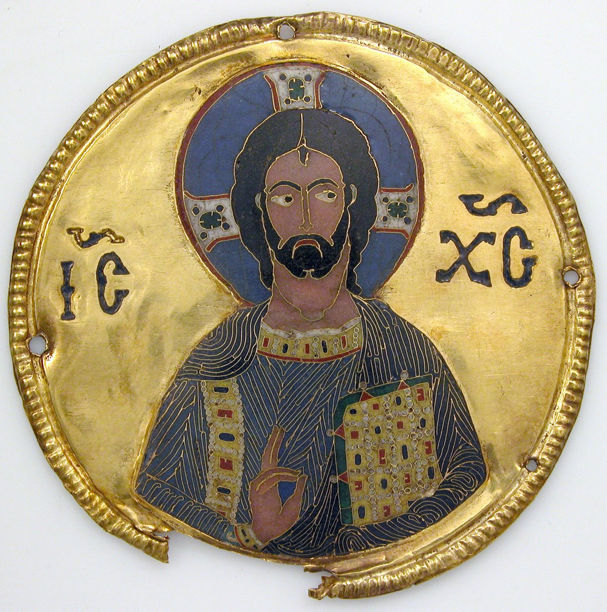Medallón con Cristo de un marco de icono, c.1100 de Byzantine