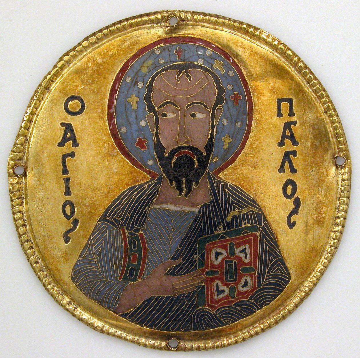 Medallón con San Pablo de un marco de icono, c.1100 (oro, plata y esmalte cloisonné) de Byzantine