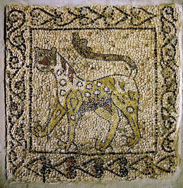 Pantera manchada, 1213 (mosaico) de Byzantine