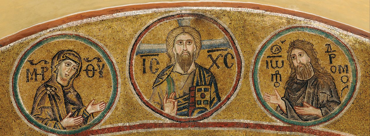 Deesis: Cristo, la Virgen María y Juan el Bautista de Byzantine Byzantine