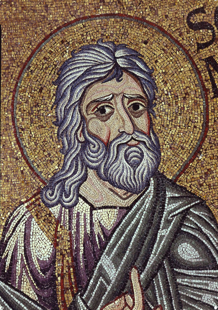 El profeta Sofonías (detalle) de los Mosaicos Interiores en la Basílica de San Marcos, siglo XII de Byzantine Byzantine