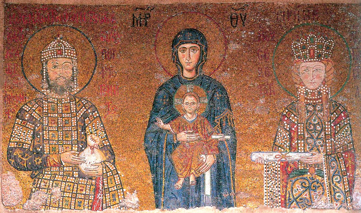 La Virgen con el Niño entre el emperador Juan II Comneno y su esposa, Irene de Byzantine Master.