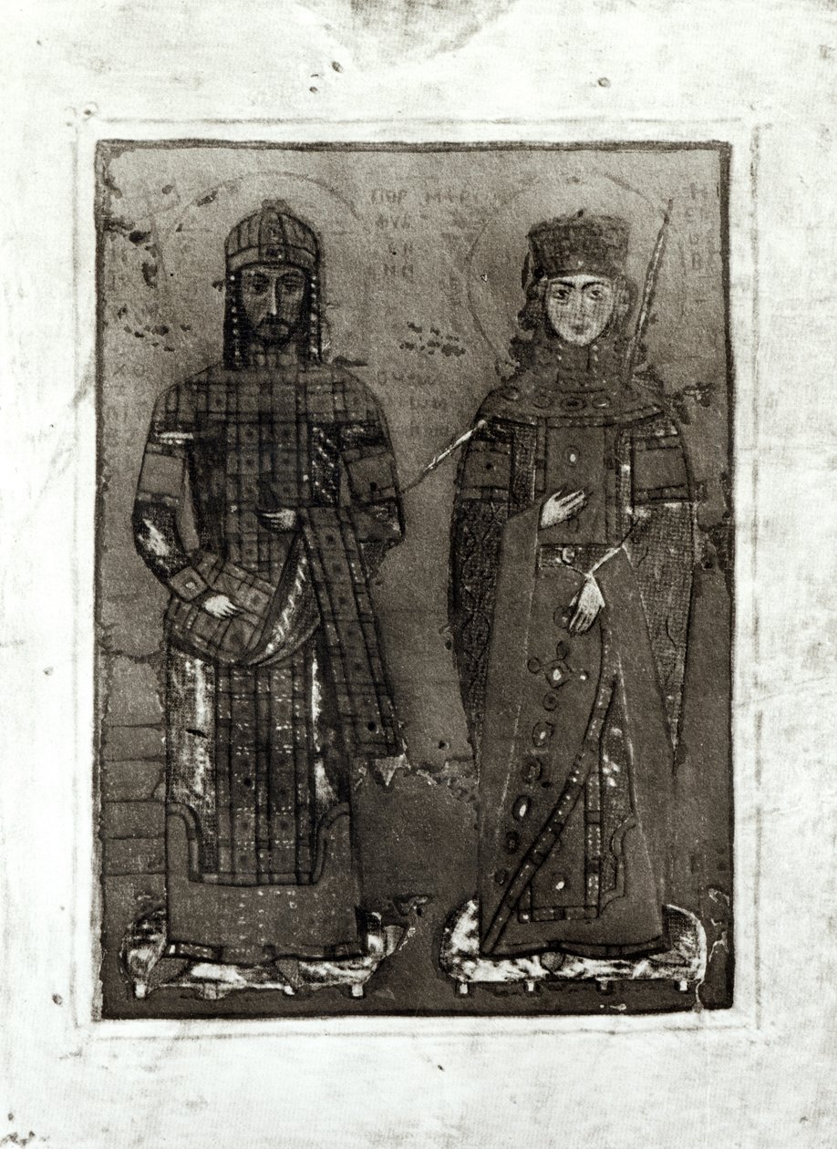 Manuel I Comneno (c.1122-80) y la emperatriz María de Antioquía (d.c.1182) de Byzantine School
