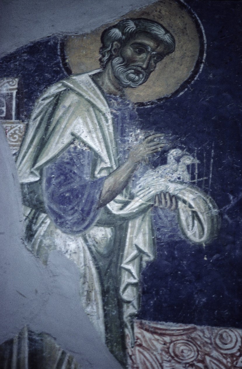 San José, (detalle) de la Presentación de Cristo en el Templo, c.1164 de Byzantine School