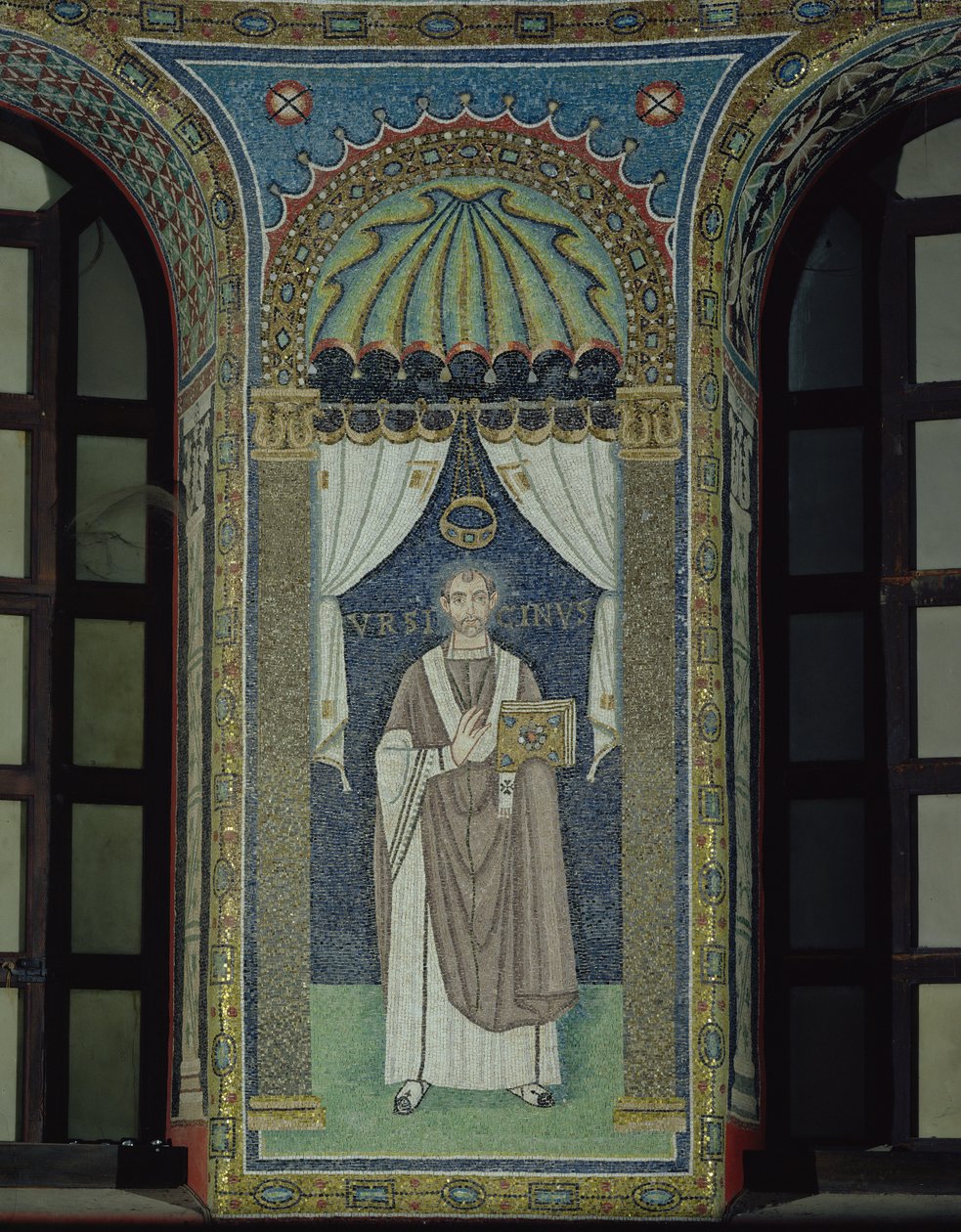 Ursicino, un obispo de Rávena (mosaico) de Byzantine School