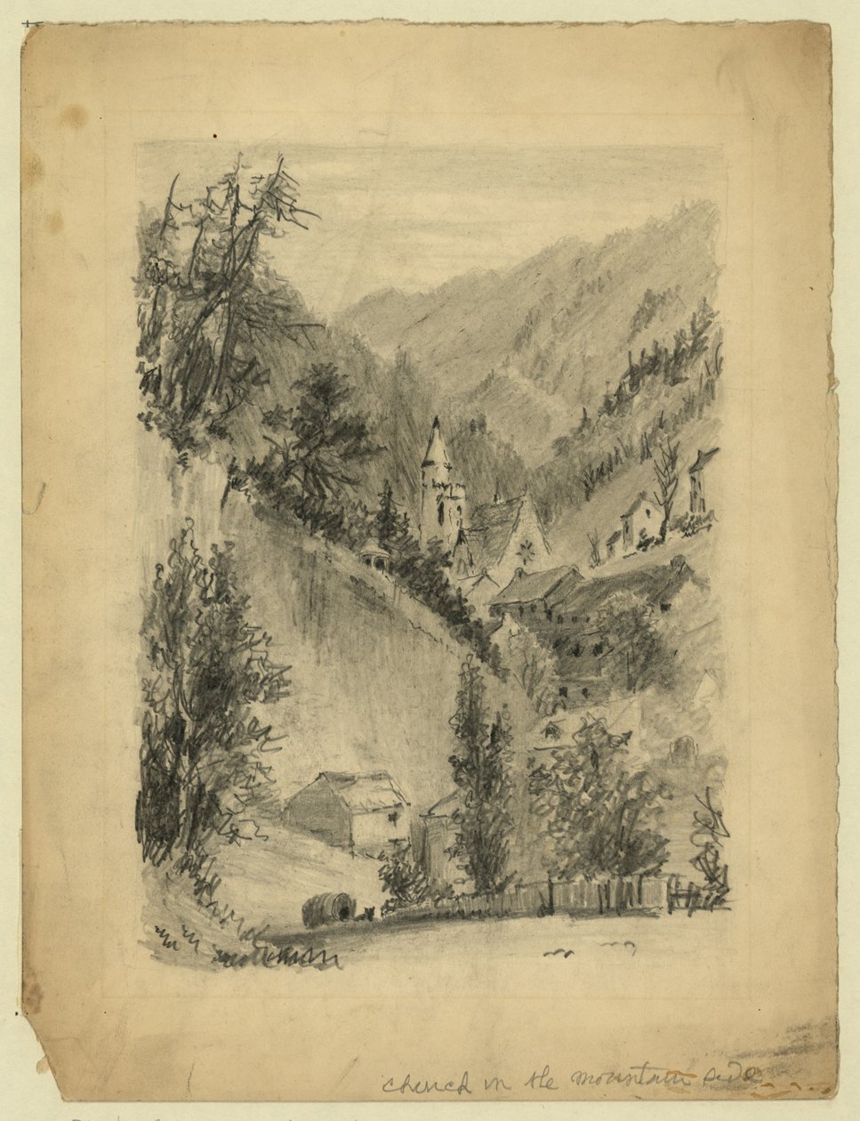 Iglesia en la ladera de la montaña de C. D. Gedney