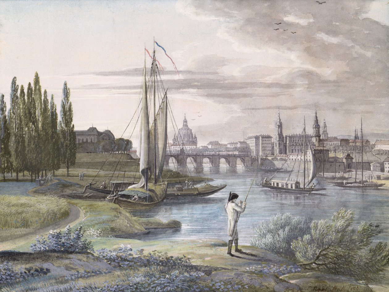 Vista de Dresde y el río Elba, 1806 de C. Roes