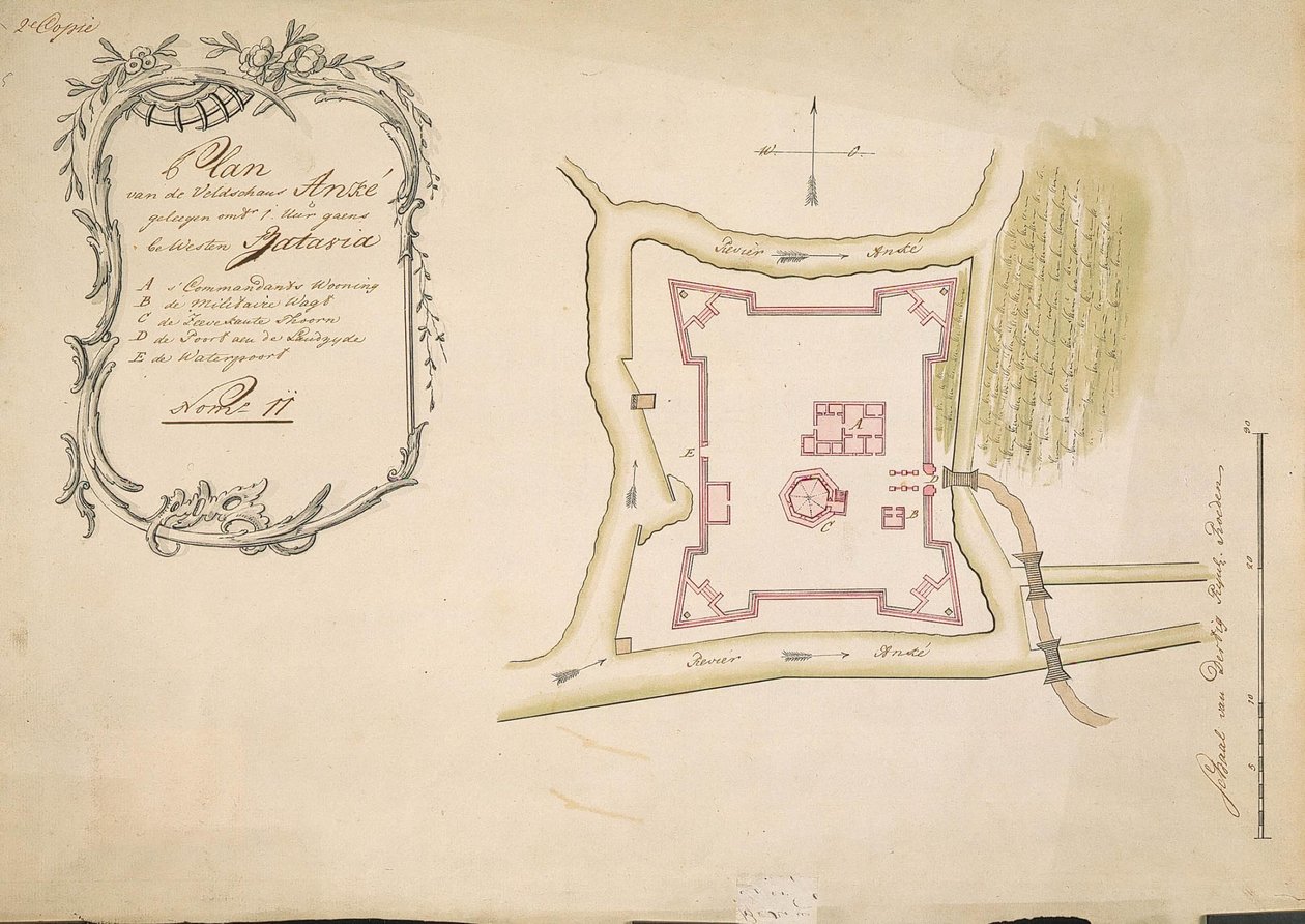 Plano de la fortaleza Anke de C.A. Luepken
