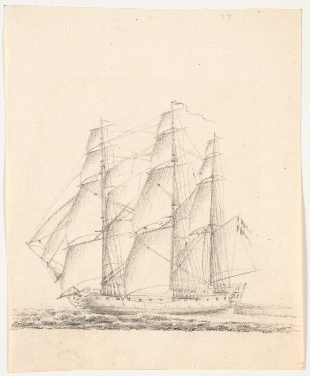 Barco de guerra a toda vela de C.A. Lorentzen