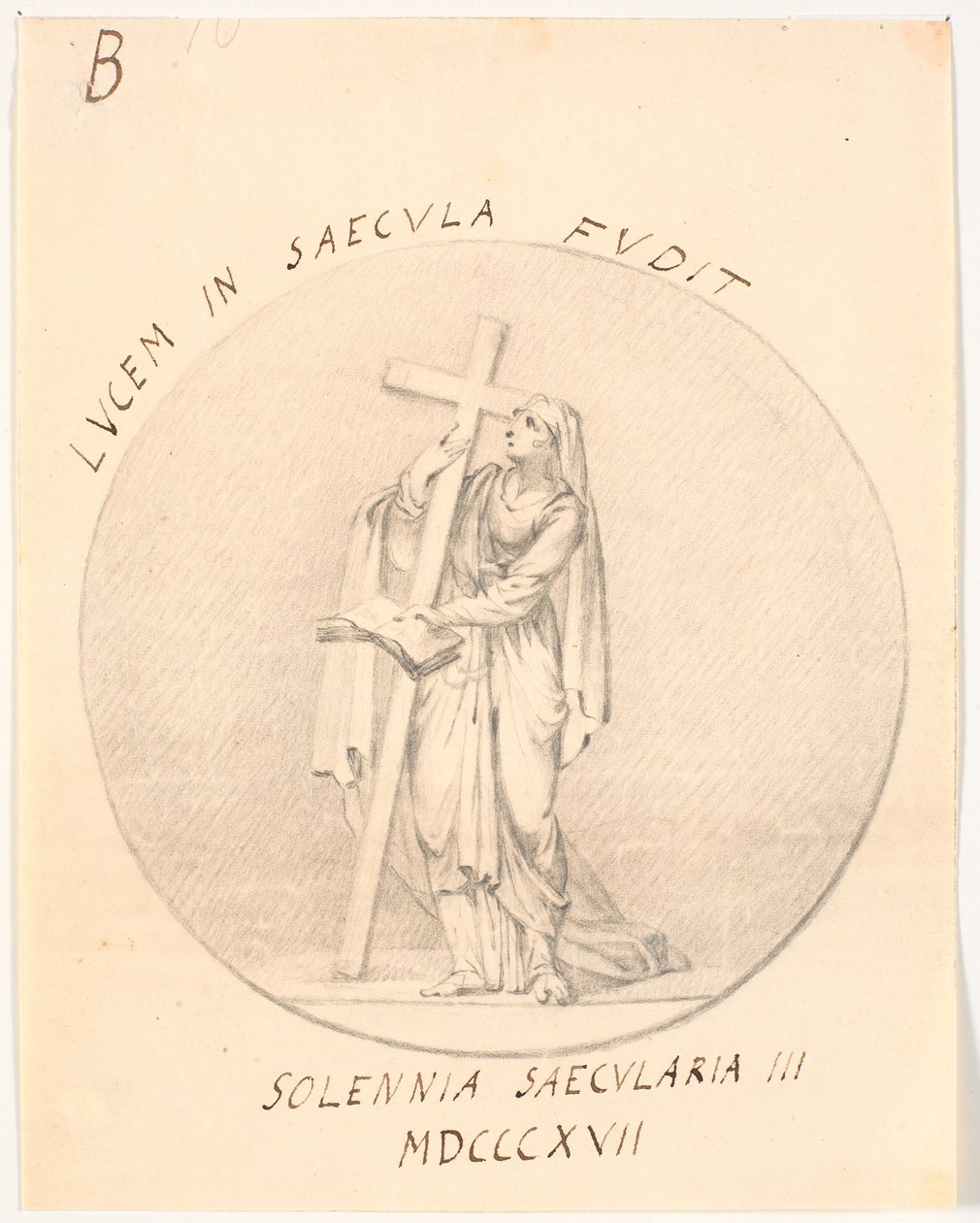 Medallón con figura femenina alegórica de C.A. Lorentzen