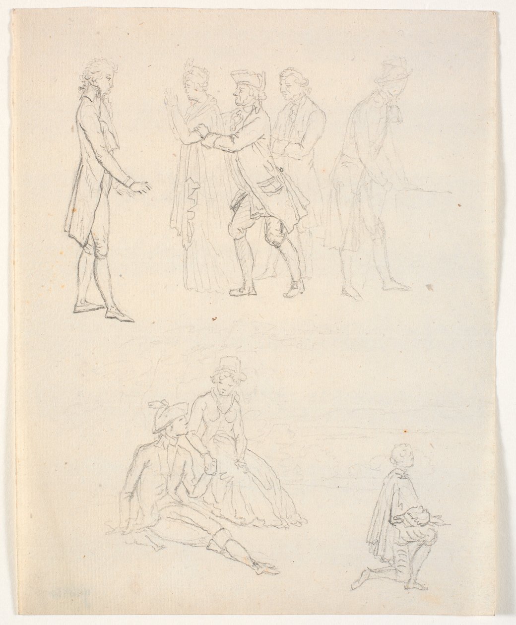 Tres bocetos de figuras. ¿Escenas de teatro? de C.A. Lorentzen