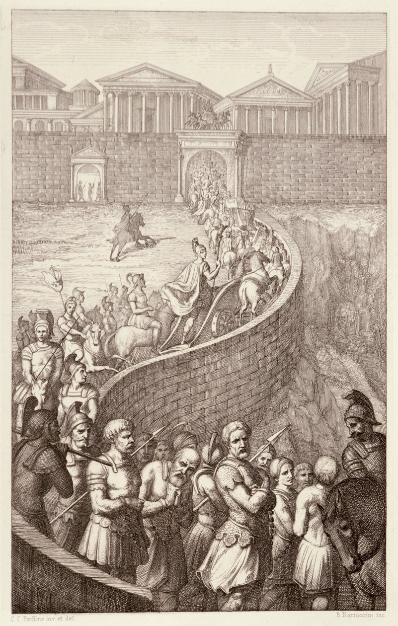 El Triunfo de Quinto Fabio, grabado por B.Barloccini, 1849 de C.C Perkins
