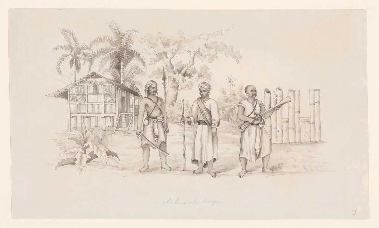 Tropas achinianas (título sobre el objeto) de C.D. Wulf (attributed to)