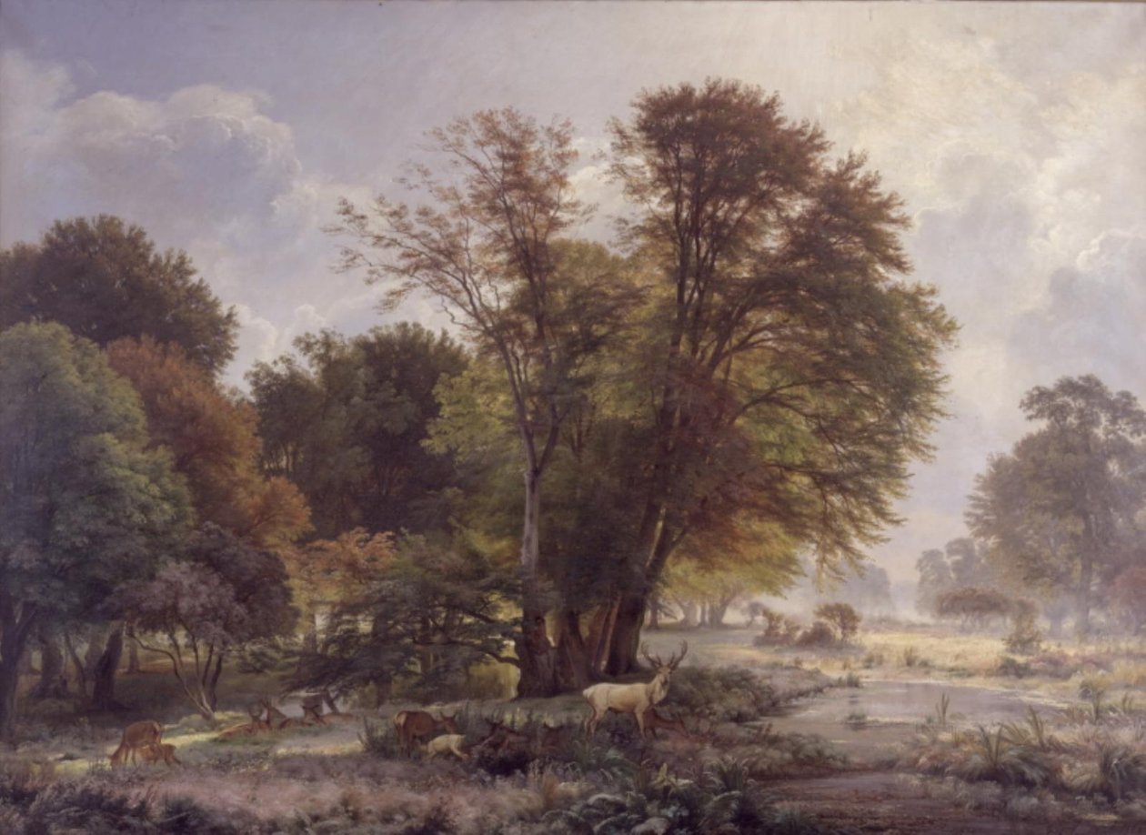 Mañana de otoño en Jægersborg Dyrehave de C.F. Aagaard