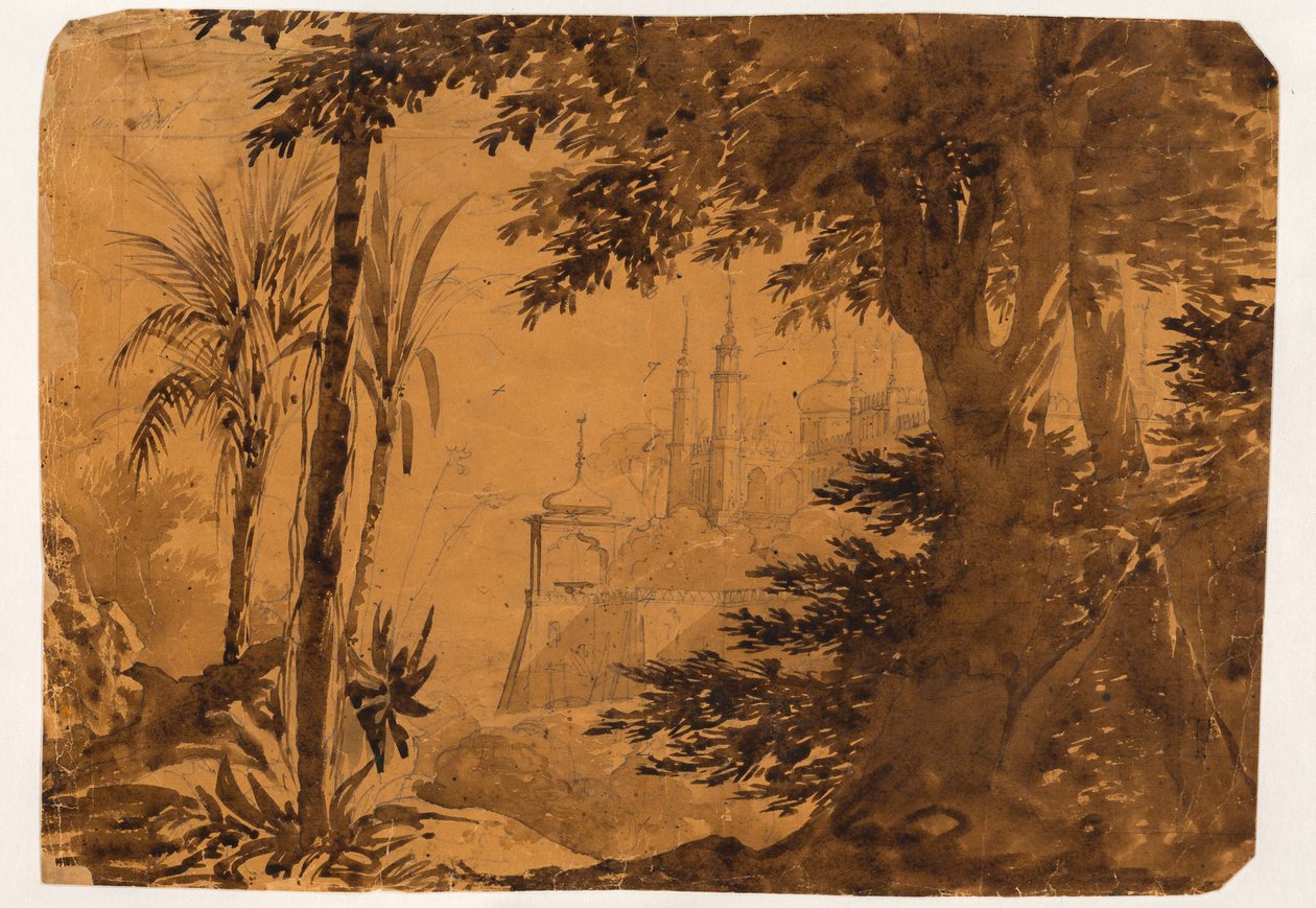 Telón de fondo. Boceto para pieza de membresía para la Academia de Arte de C.F. Christensen