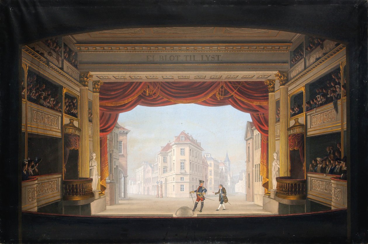 El interior del Teatro Real durante la representación de Jacob v. Thyboe de C.F. Christensen