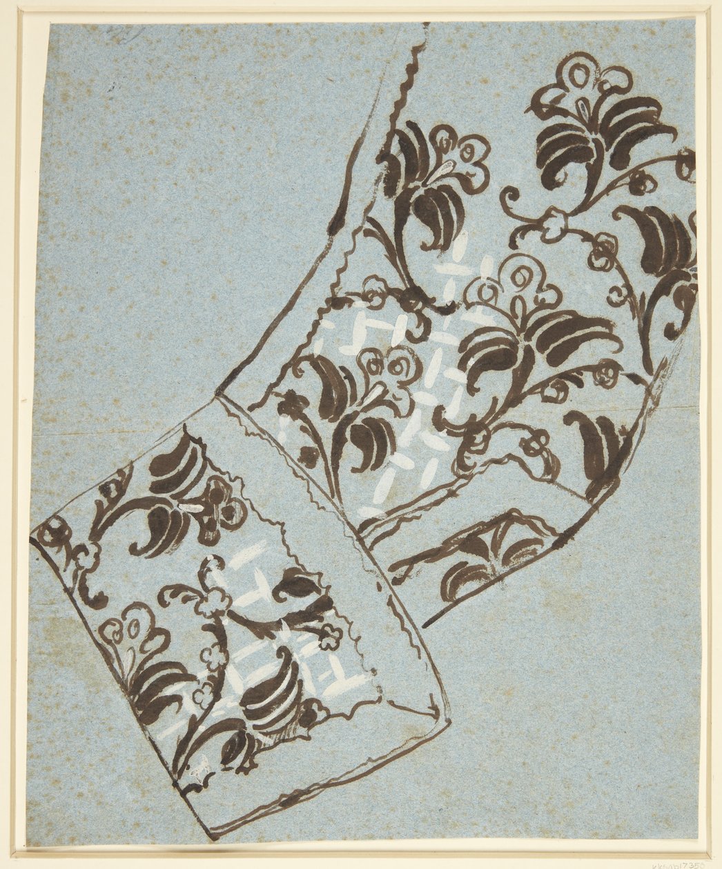 Estudio de manga para el traje de la Orden del Caballero del Elefante. Probablemente para el retrato de A. G. Moltke de C.G. Pilo