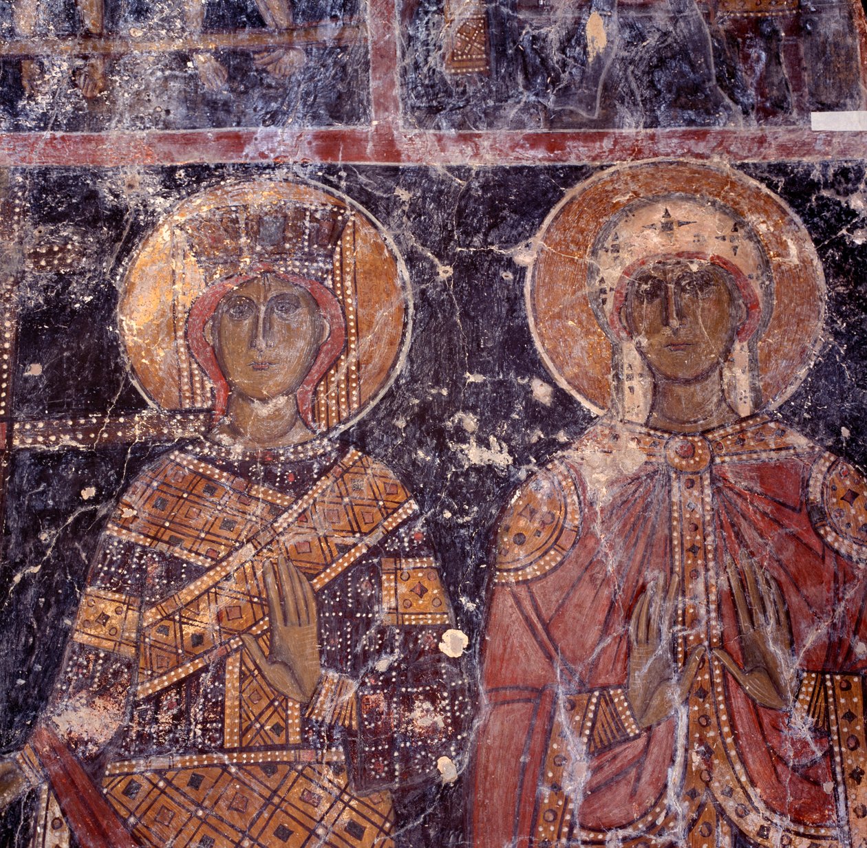 Fresco en la iglesia bizantina de Agios Nikolaos, Maza, Creta, Grecia de J.B. and Brown J. Rowbotham