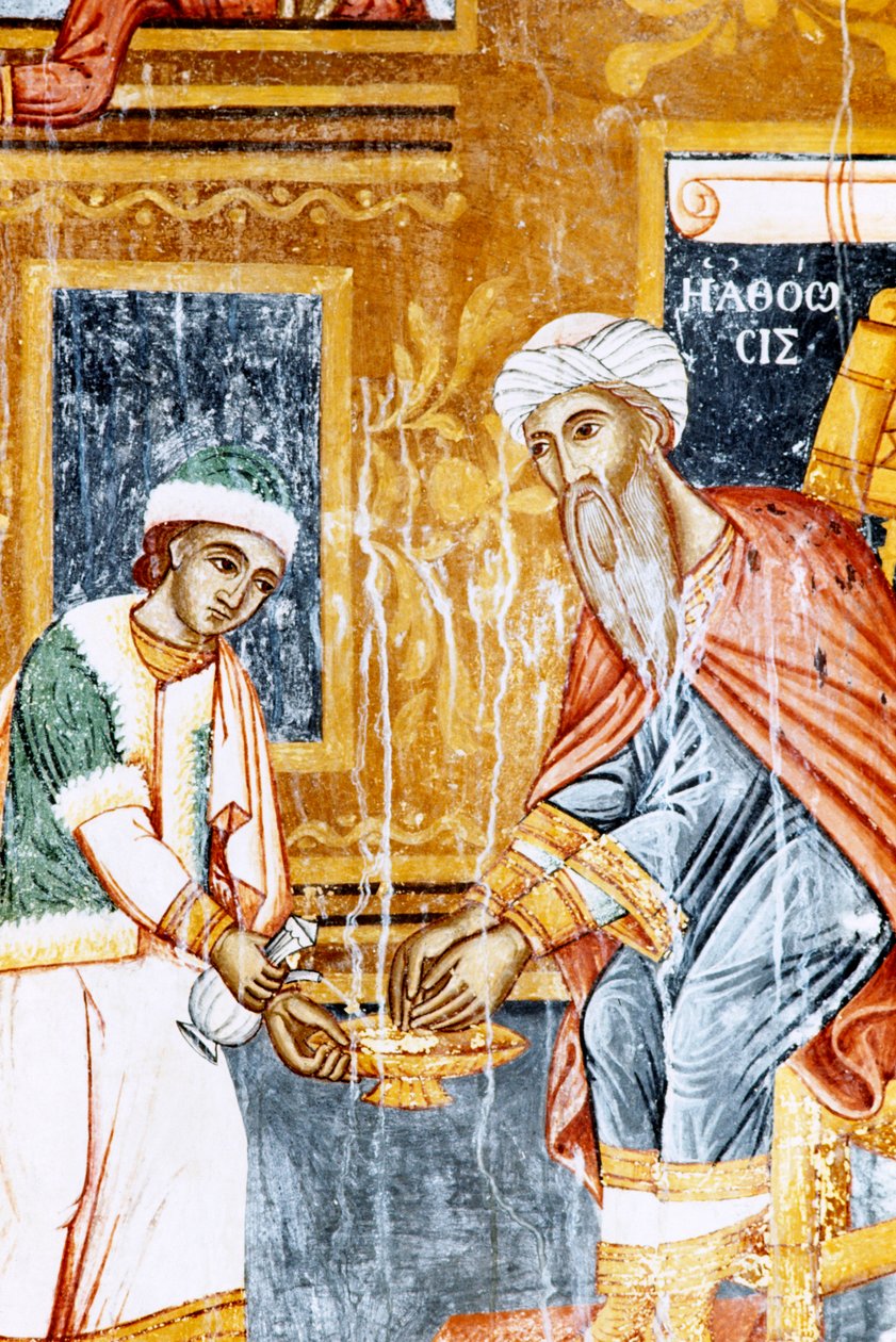 Fresco en el monasterio de Mikro Sotiris, isla de Symi, Grecia (foto) de J.B. and Brown J. Rowbotham