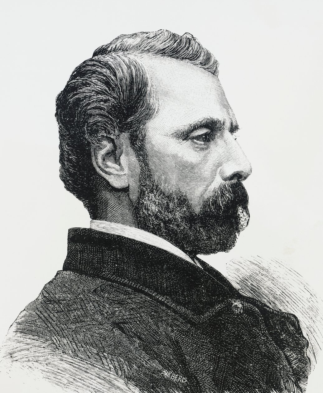 Retrato de Agostino Bertani (1812-1886) en 1860, médico y patriota italiano, grabado de J.B. and Brown J. Rowbotham