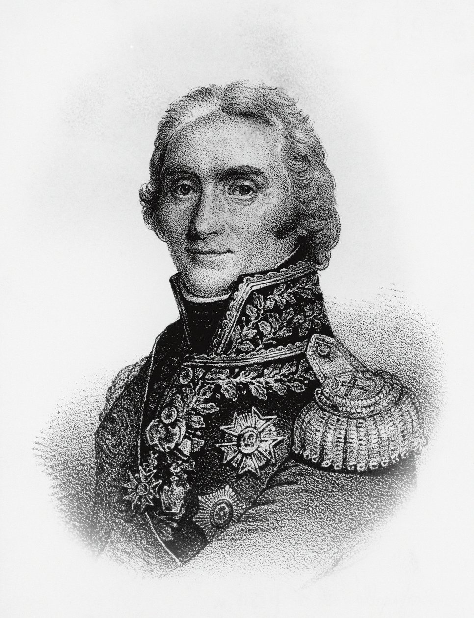 Retrato de André Masséna (1758-1817), duque de Rivoli, príncipe de Essling y Mariscal del Imperio Francés, grabado de J.B. and Brown J. Rowbotham