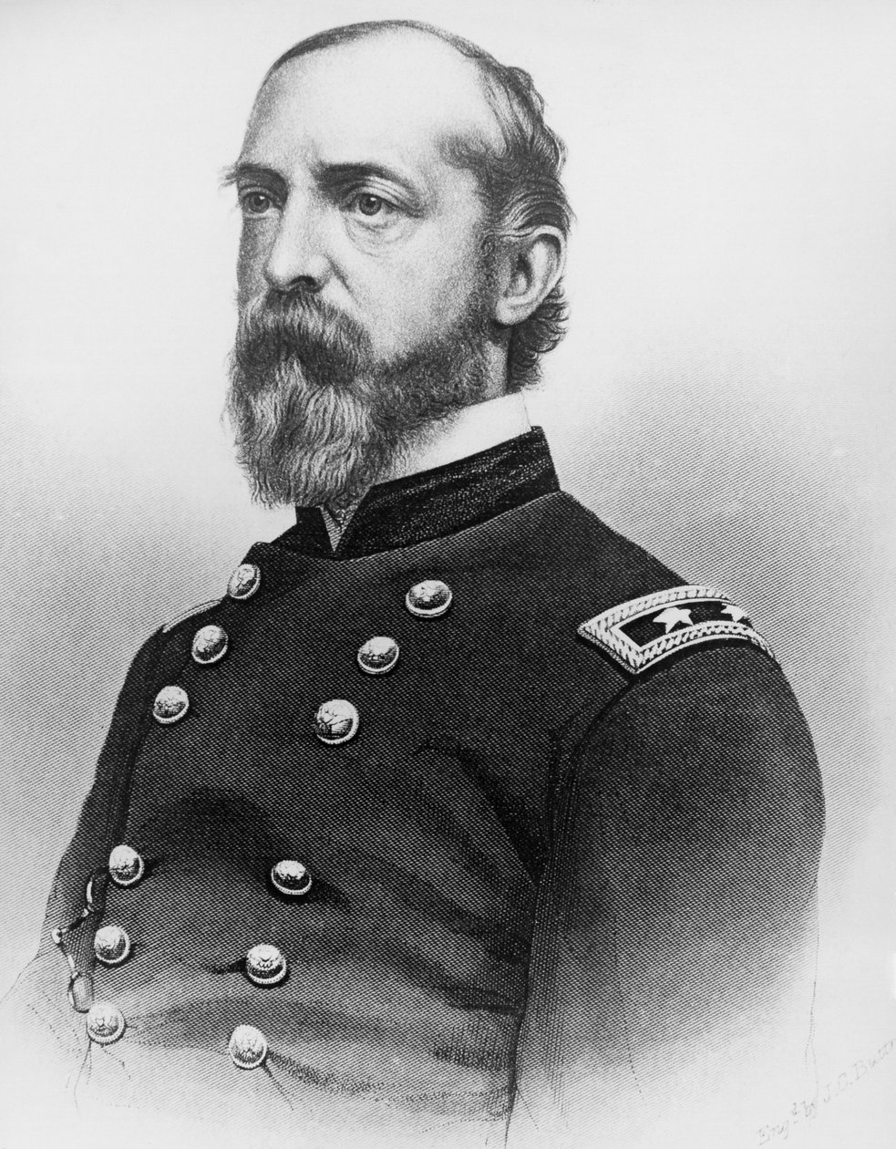 Retrato de George Gordon Meade (1815-1872), general del Ejército de los Estados Unidos e ingeniero civil que jugó un papel crítico en la Guerra Civil Americana al derrotar al Ejército Confederado en Gettysburg, grabado después de una fotografía de J.B. and Brown J. Rowbotham