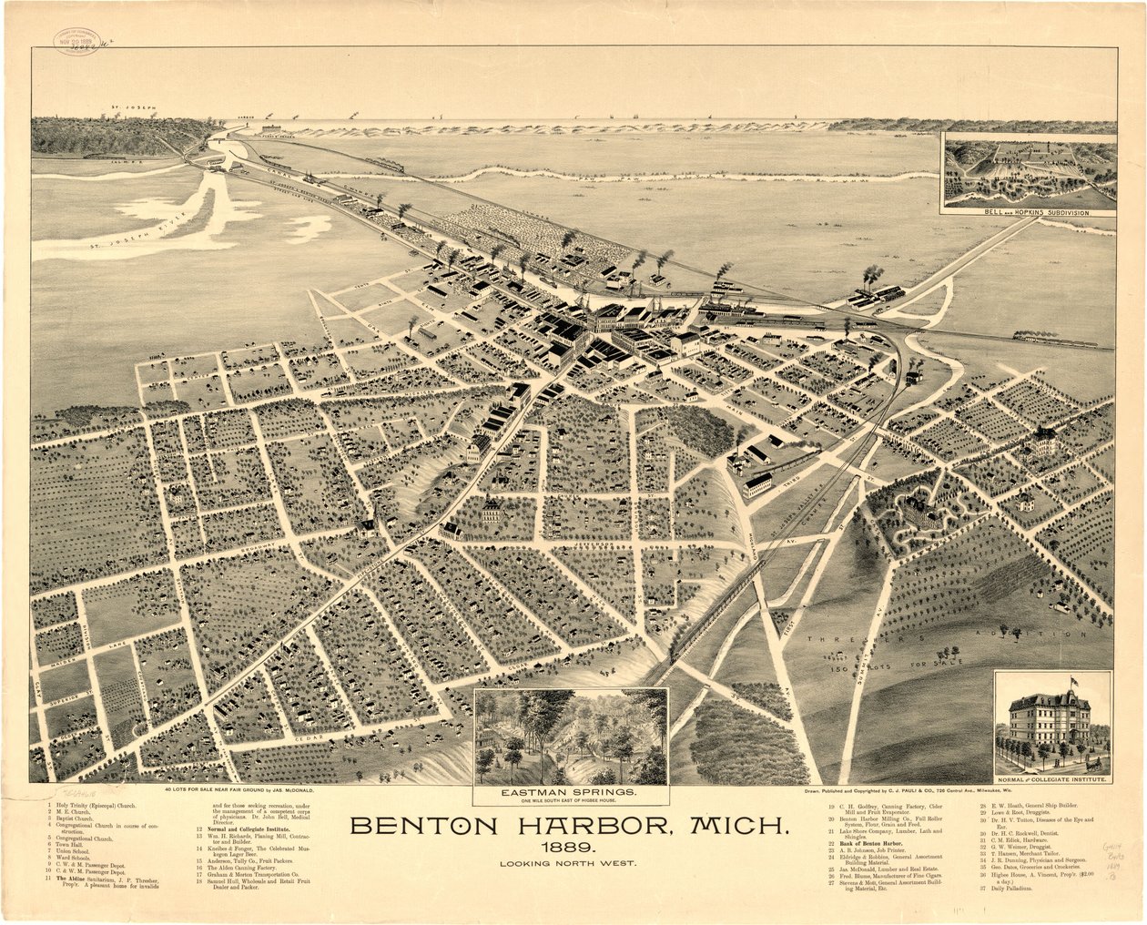 Benton Harbor, Mich. 1889. de C.J. Pauli and Co.