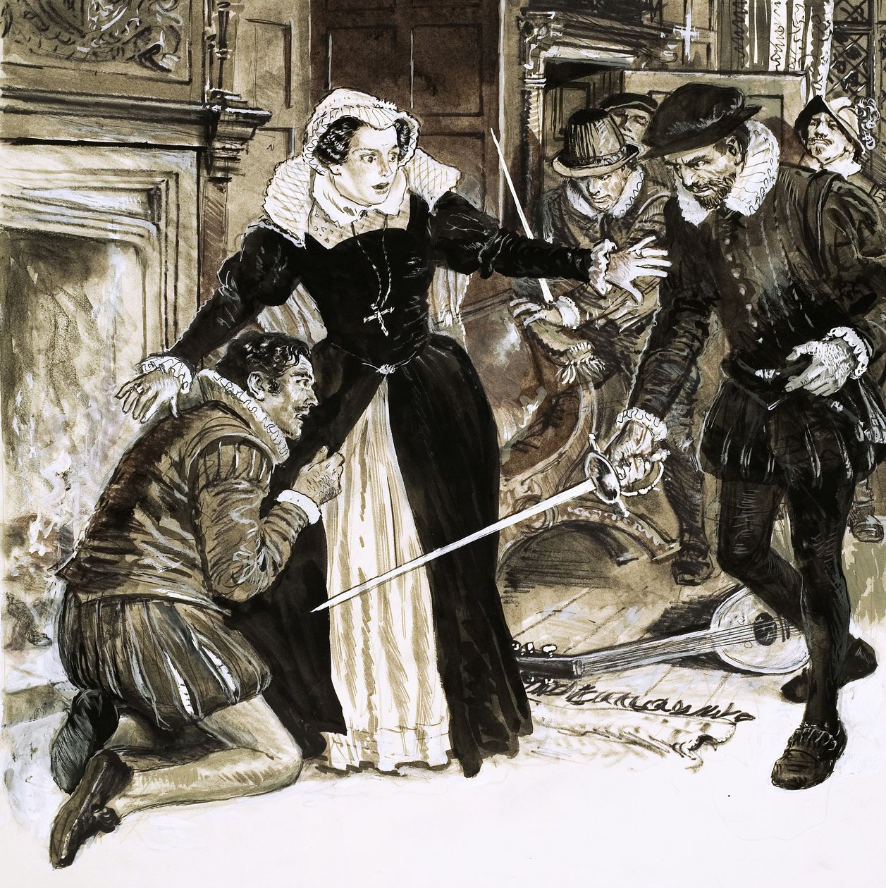 David Riccio, favorito de la reina María, fue apuñalado 56 veces por Lord Darnley de C.L. Doughty