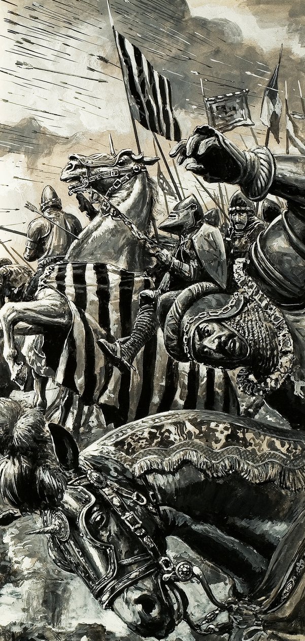 Franceses bajo fuego en la batalla de Agincourt de C.L. Doughty