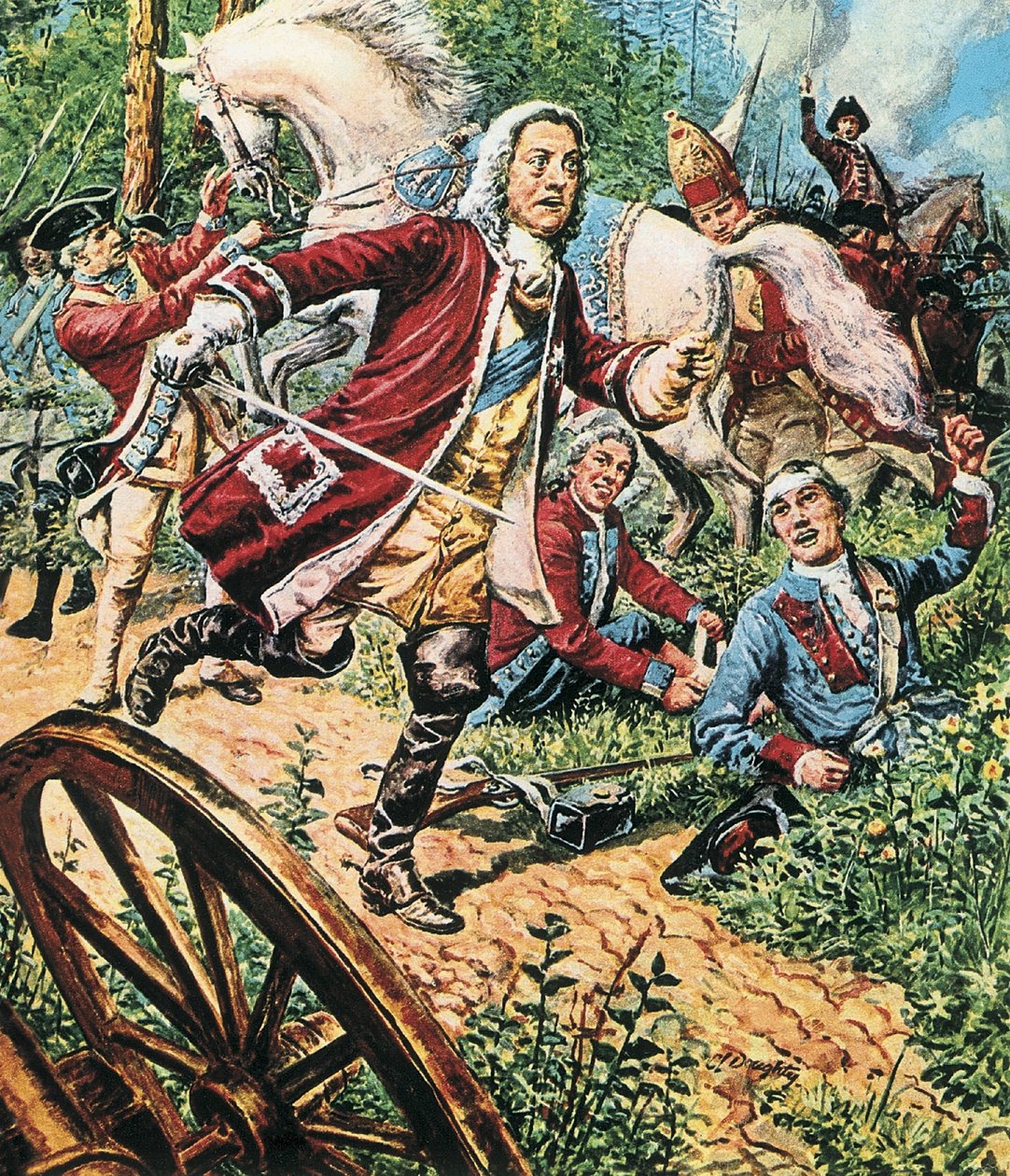 Jorge II en la batalla de Dettingen de C.L. Doughty