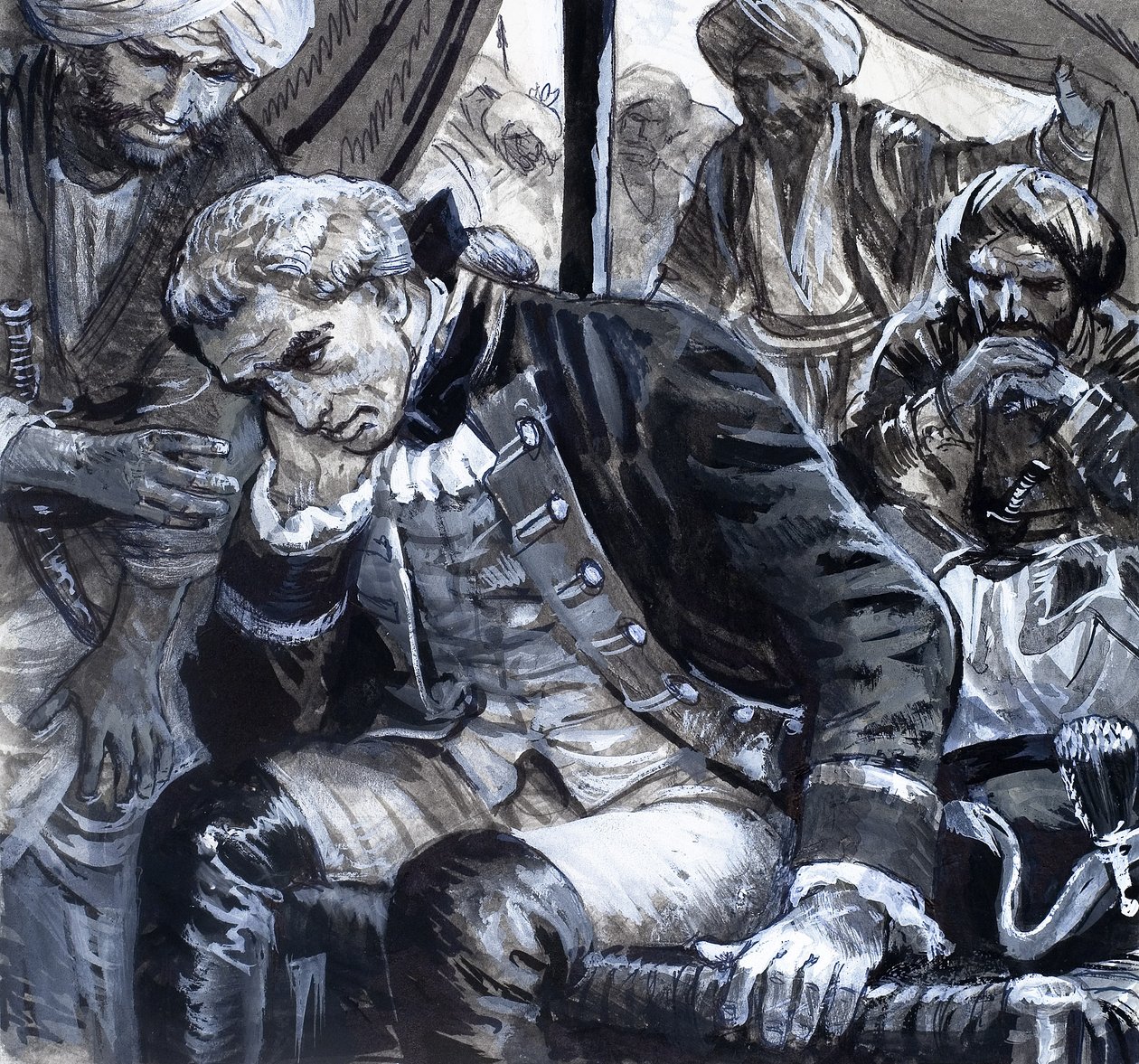 Gigantes entre los hombres, el mercenario patriota (gouache sobre papel) de C.L. Doughty