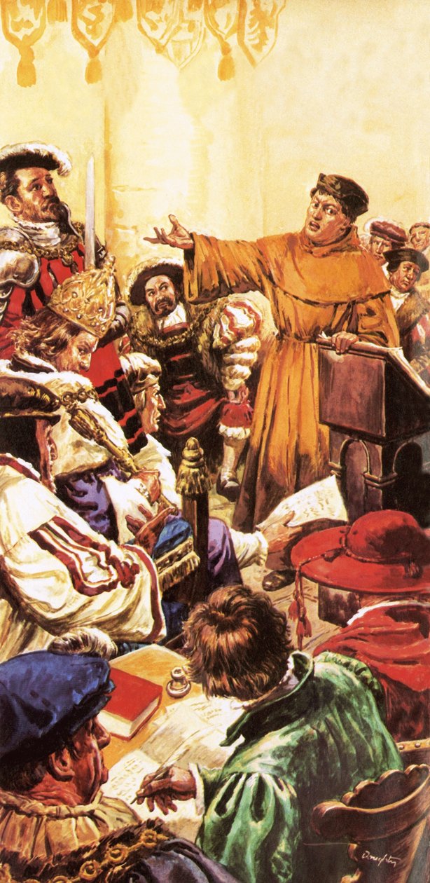 Lutero ante el emperador del Sacro Imperio Romano Germánico, Carlos V de C.L. Doughty