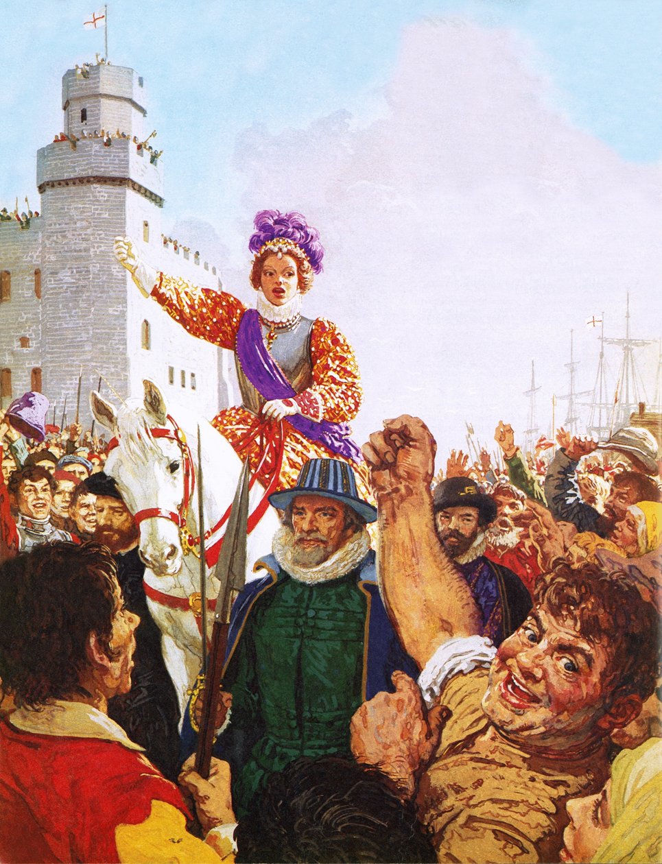 La reina Isabel I pronuncia su discurso sobre la Armada de C.L. Doughty