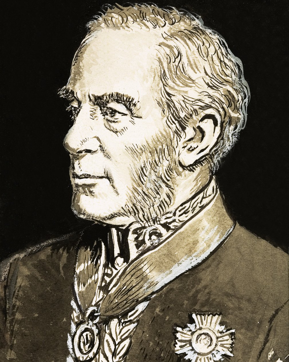 Sir Richard Mayne, ilustración de "Los grandes detectives". de C.L. Doughty