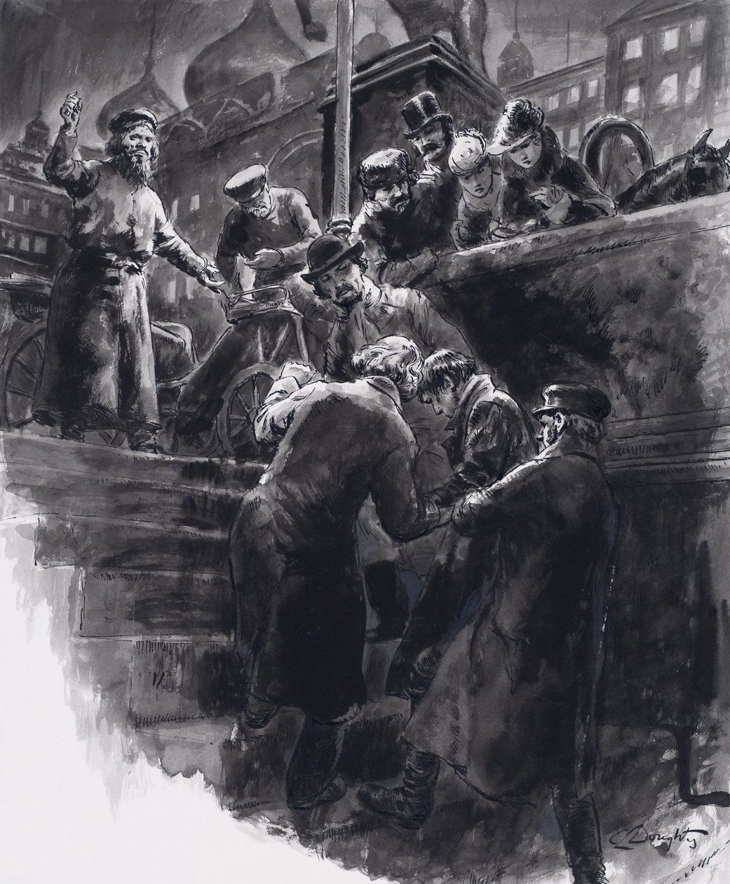 Intento de suicidio de Chaikovski (gouache sobre papel) de C.L. Doughty
