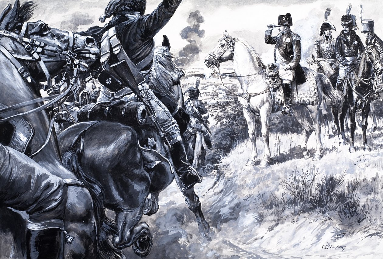 El corso que conquistó Europa, de "La historia de Francia" (gouache sobre papel) de C.L. Doughty