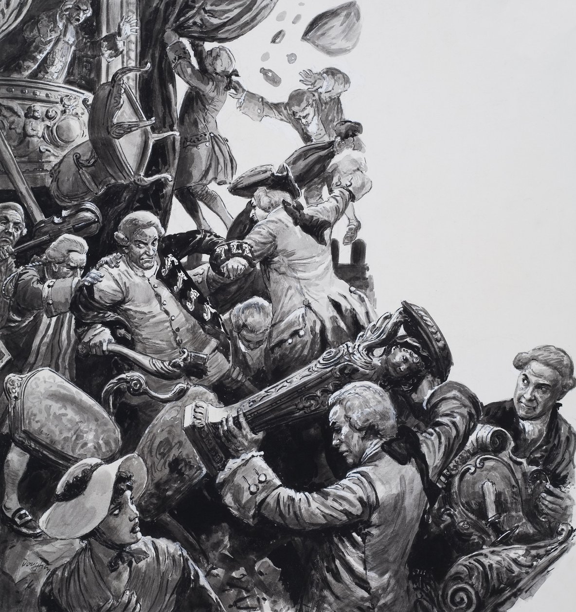 The Hoax at New Theatre, Haymarket (gouache sobre papel) de C.L. Doughty