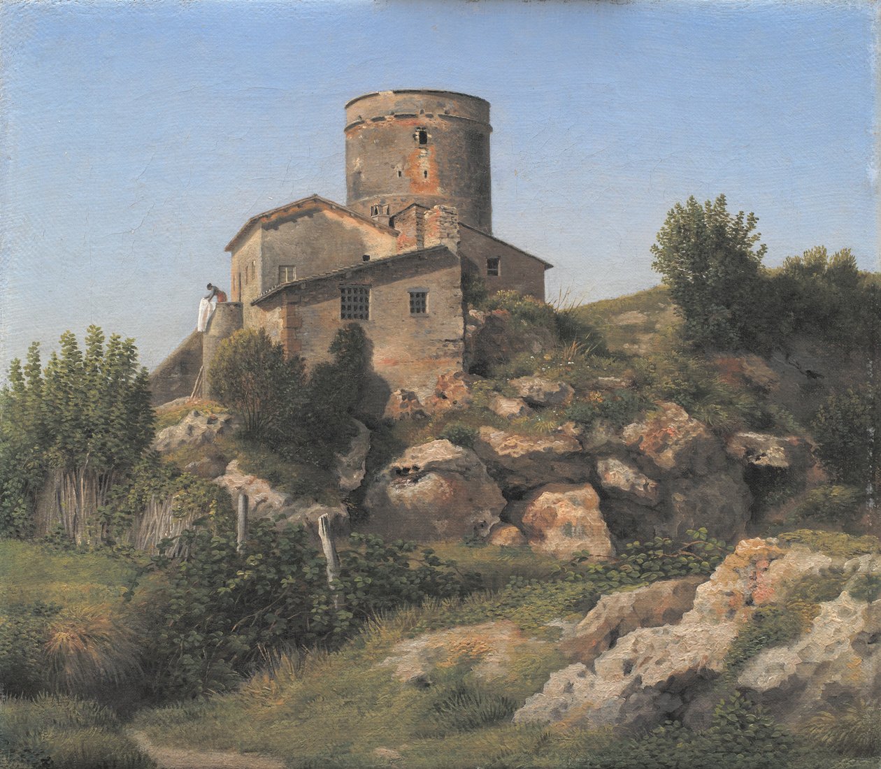 Un edificio cerca de Tor di Quinto fuera de Roma de Christoffer Wilhelm Eckersberg