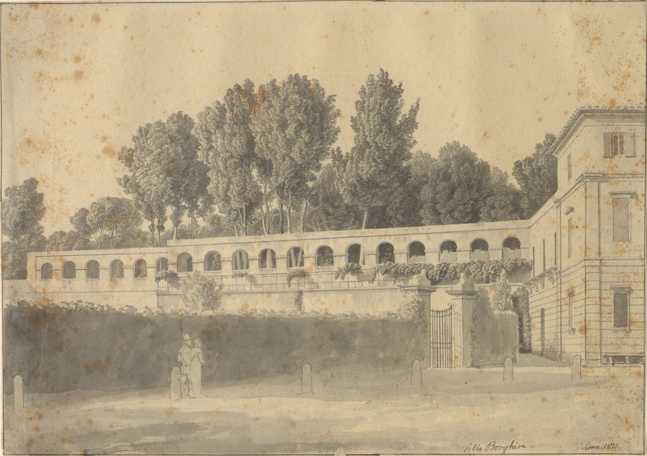 Casino del Muro Torto en el jardín de Villa Borghese, Roma de Christoffer Wilhelm Eckersberg
