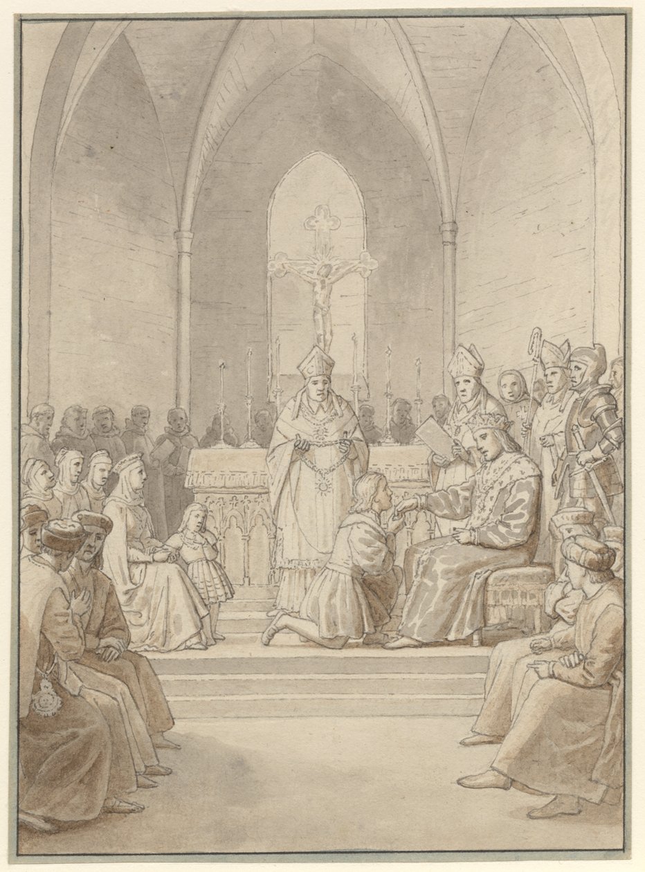 La fundación de la Orden del Elefante de Christoffer Wilhelm Eckersberg