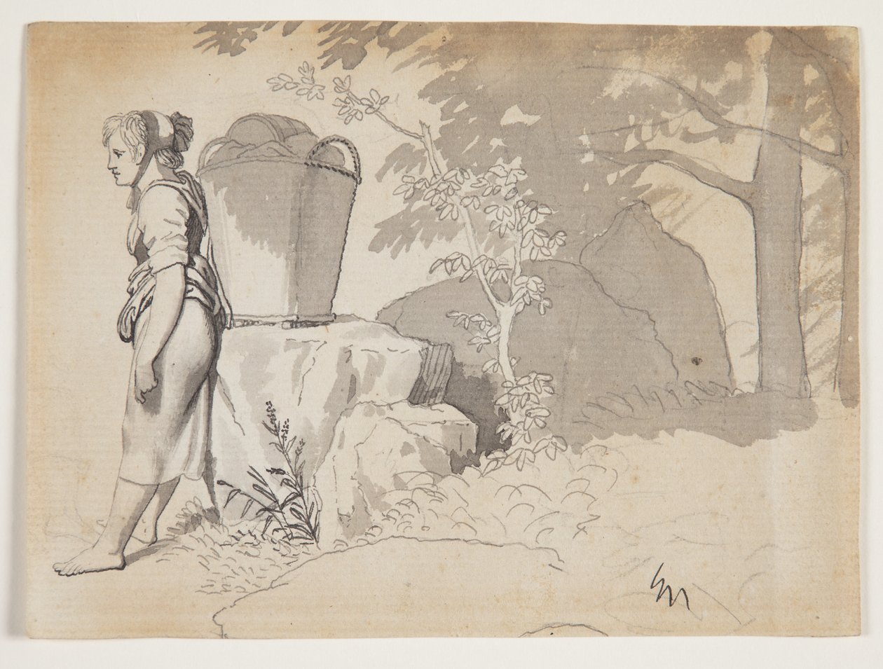Una campesina descansando de Christoffer Wilhelm Eckersberg