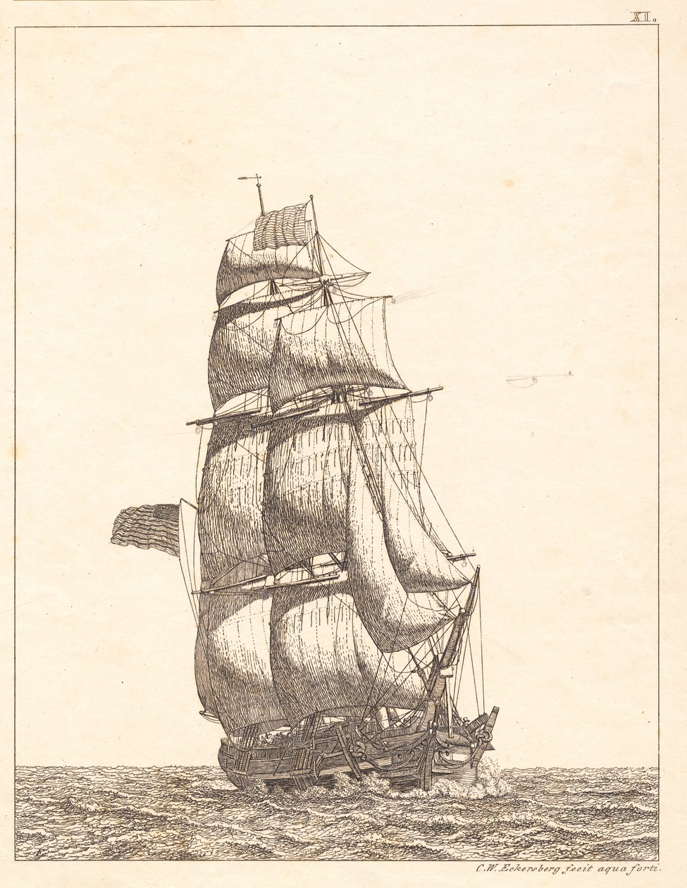 Un bergantín norteamericano de Christoffer Wilhelm Eckersberg